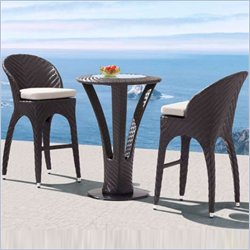 Zuo Corona Outdoor Table and Bar Chair Set
