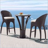 Zuo Corona Outdoor Table and Bar Chair Set