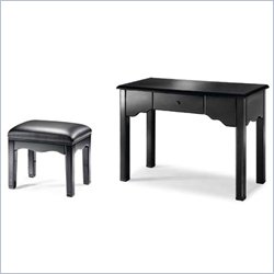 Zuo Joli Makeup Vanity Table & Stool Set in Black