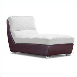 Zuo Bond Chaise in White and Maroon