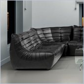 ZUO Carnival Modern Leatherette Love Seat in Black