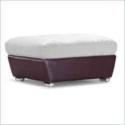 Zuo Bond Ottoman in White and Maroon