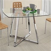 Zuo Lemon Drop Glass and Chrome Dining Table