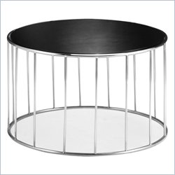 Zuo Define Coffee Table with Black Tempered Glass Top