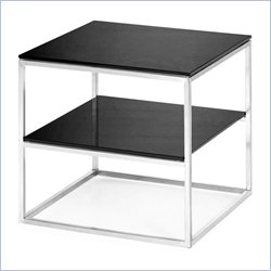Zuo Revel Side Table Black Tempered Glass Top