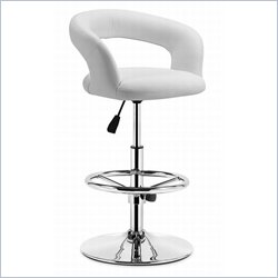 Zuo Flute Bar Chair in White