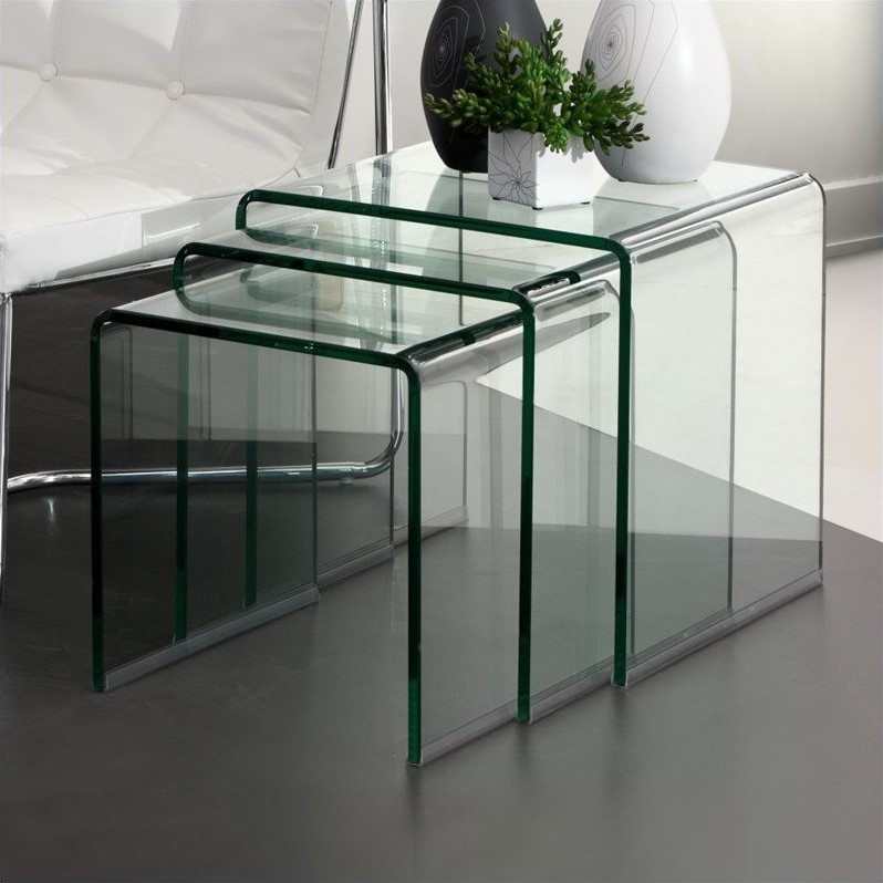 zuo modern Clear Explorer Nesting Tables
