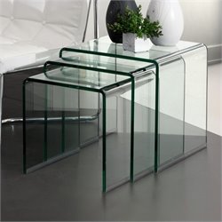 Zuo Explorer Nesting Tables with Clear Glass