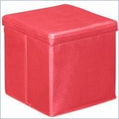 Zuo Skammel Leatherette Storage Ottoman in Red