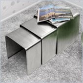 ZUO Aura Modern Nesting Table in Stainless Steel