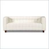 ZUO Button Modern Italian Leather Sofa in White