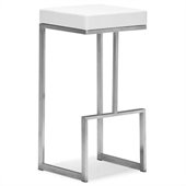 ZUO Darwen Modern Leatherette Bar Chair in White
