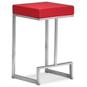 ZUO Darwen Modern Leatherette Counter Chair in Red