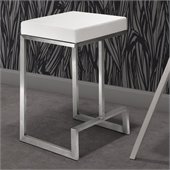 ZUO Darwen Modern Leatherette Counter Chair in White