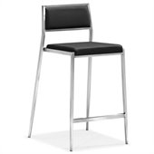 ZUO Dolemite Modern Leatherette Counter Chair in Black