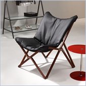ZUO Draper Modern Leatherette Lounge Chair in Black