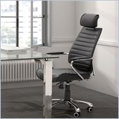 ZUO Enterprise Modern Leatherette High Back Office Chair in Black