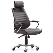 ZUO Enterprise Modern Leatherette High Back Office Chair in Espresso