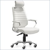 ZUO Enterprise Modern Leatherette High Back Office Chair in White