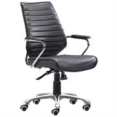ZUO Enterprise Modern Leatherette Low Back Office Chair in Black