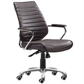 ZUO Enterprise Modern Leatherette Low Back Office Chair in Espresso