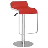 ZUO Equino Modern Leatherette Barstool in Red