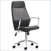 ZUO Holt Modern Leatherette Molded Foam High Back Office Chair in Black PU