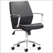 ZUO Holt Modern Leatherette Molded Foam Low Back Office Chair in Black PU