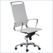 ZUO Jackson Modern Leatherette High Back Office Chair in White