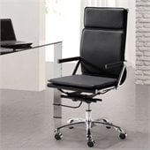 ZUO Lider Plus Modern Leatherette High Back Office Chair in Black
