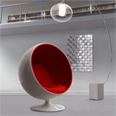 ZUO MIB Modern Fiber Glass Lounge Chair in Red