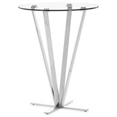 ZUO Mimosa Modern Glass Bar Table in Stainless Steel