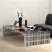 ZUO Novel Modern Long Coffee Table in Stainless Steel