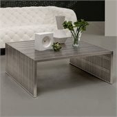 ZUO Novel Modern Square Coffee Table in Stainless Steel