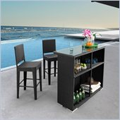 ZUO Phi Phi Outdoor Synthetic Weave Bar in Espresso