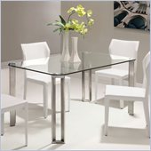ZUO Plume Modern Tempered Glass Dining Table in Clear Glass