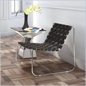 ZUO Prospect Park Modern recycle leather Lounge Chair in Black