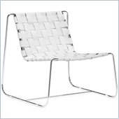 ZUO Prospect Park Modern Recycle Leather Lounge Chair in White