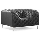 ZUO Providence Modern Leatherette Arm Chair in Black