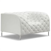 ZUO Providence Modern Leatherette Arm Chair in White