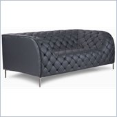 ZUO Providence Modern Leatherette Love Seat in Black