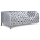 ZUO Providence Modern Leatherette Love Seat in Sliver