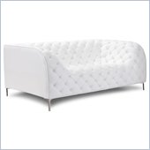 ZUO Providence Modern Leatherette Love Seat in White