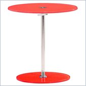 ZUO Radical Modern Tempered Glass Side Table in Red 