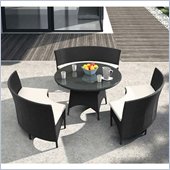 ZUO San Sebastian Outdoor Synthetic Weave Table Set in Espresso