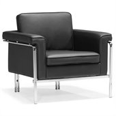 ZUO Singular Modern Leatherette Arm Chair in Black