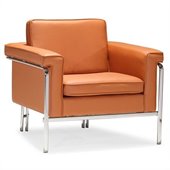 ZUO Singular Modern Leatherette Arm Chair in Terracota