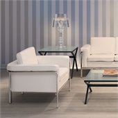 ZUO Singular Modern Leatherette Arm Chair in White