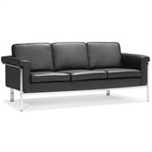 ZUO Singular Modern Leatherette Sofa in Black
