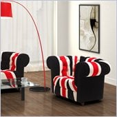 ZUO Union Jack Modern Microfiber Arm Chair in Red White & Black